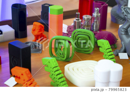 3D model printed model on 3d printer from hot molten plastic. 79965823