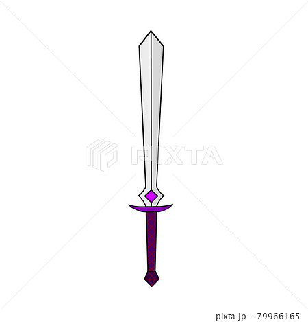 紫の剣のアイテムのイラスト素材