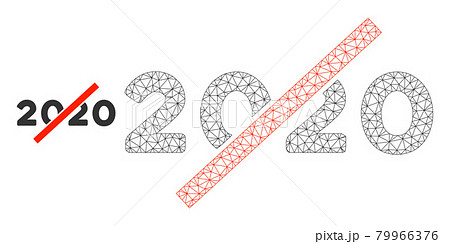 No 2020 Year Vector Mesh Wire Frame Model 79966376