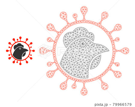 Chicken Flu Coronavirus Vector Mesh Wire Frame Model 79966579