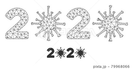 2020 Virus Year Vector Mesh Wire Frame Model 2020 Virus Year Vector Mesh Wire Frame Model 79968066