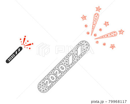 2020 Firecracker Vector Mesh Wire Frame Model 79968117