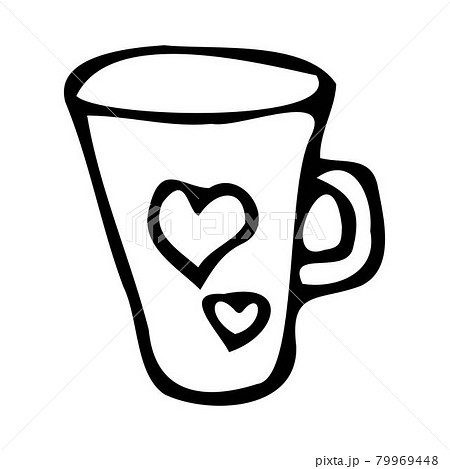 Tea cup icon. Mug in hearts. Tea cup icon. Mug in hearts. 79969448