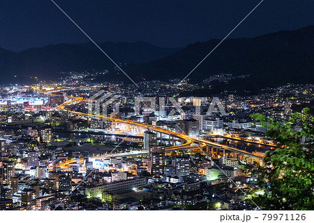 夜景　黄金山から広島市街の夜景 79971126