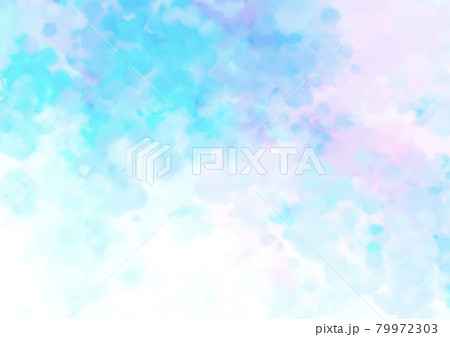 幻想的な夢かわいいピンクと水色の水彩テクスチャ背景 79972303