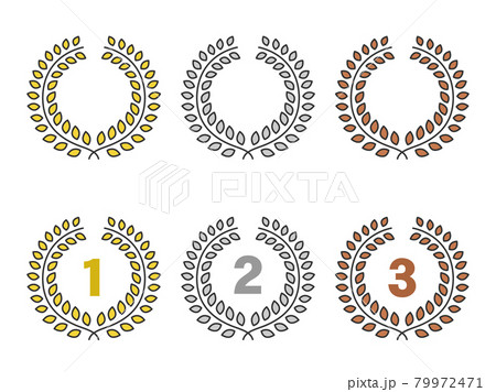月桂樹のメダルのイラストセット 79972471