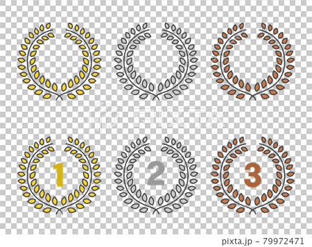 月桂樹のメダルのイラストセット 79972471