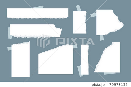 Pieces white torn paper scotch tape set vector Pieces white torn paper scotch tape set vector 79973135