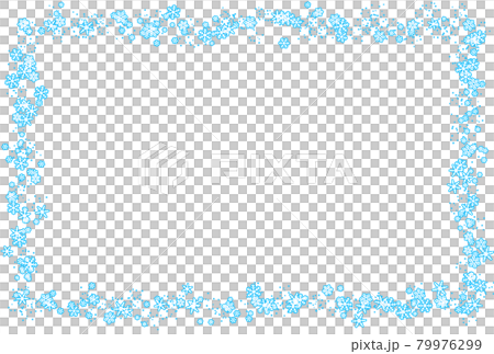 Snowflake frame 3-white-with light blue border (postcard ratio) (greeting card) 79976299