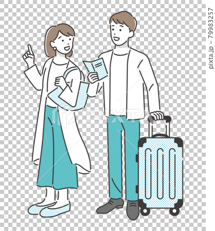 Vector illustration material of couple traveling / couple / travel 79983257