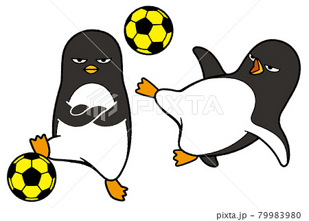 サッカーをするペンギン 79983980