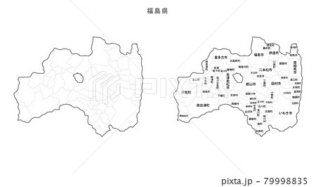白地図-日本-地区町村入り_福島県