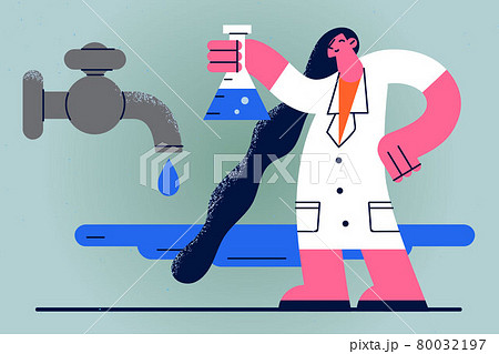 Chemicals in water science concept 80032197