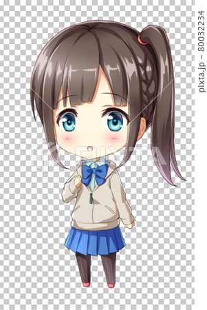 女子高生のイラストのイラスト素材