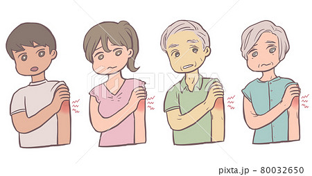 腕が腫れた人たち(老若男女)(透過PNG) 腕が腫れた人たち(老若男女)(透過PNG) 80032650