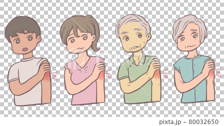 手臂腫脹的人（年輕人和老年人）（透明 PNG） 80032650