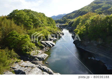 荒川の中流域(白鳥橋/埼玉県秩父郡長瀞町) 荒川の中流域(白鳥橋/埼玉県秩父郡長瀞町) 80036188