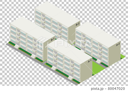 Isometric housing complex (4 buildings) 80047020