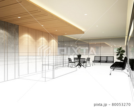 Sketch design of interior reception 80053270