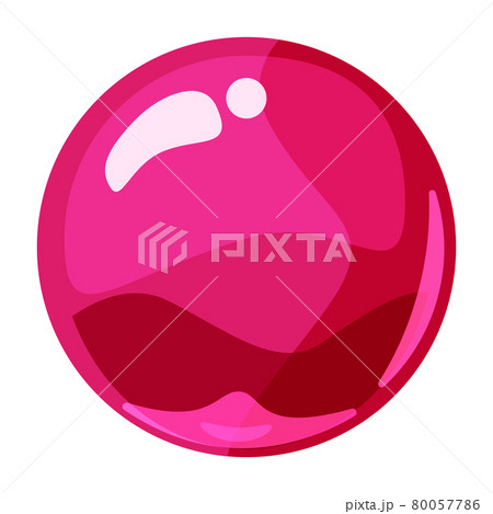 Ball red shiny glossy colorful game art. Magic crystal glass sphere, bubble shot elements. Cartoon vector GUI app 80057786