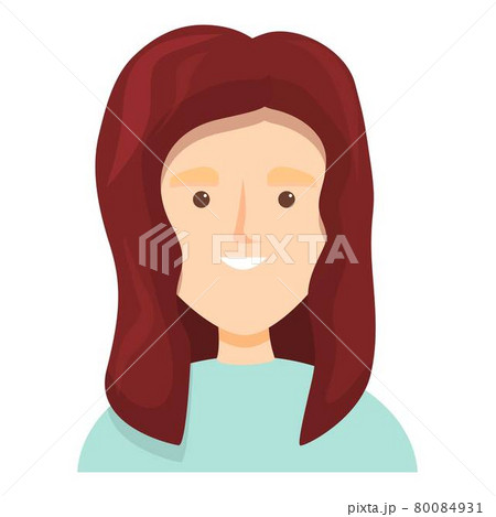 Brunette hair color icon cartoon vector. Woman hairstyle 80084931