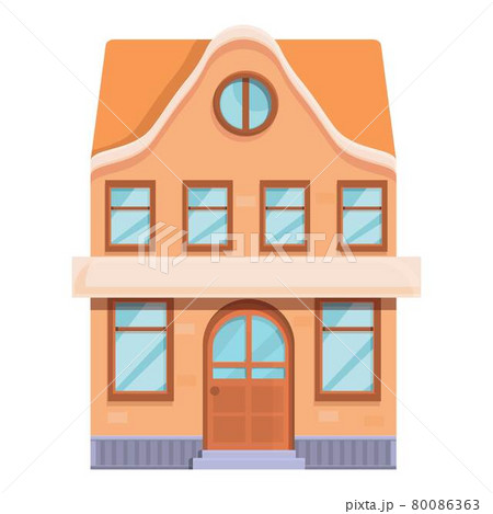 Street cafe house icon cartoon vector. Coffee shop 80086363