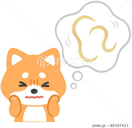 寄生虫に怯える犬のイラスト素材