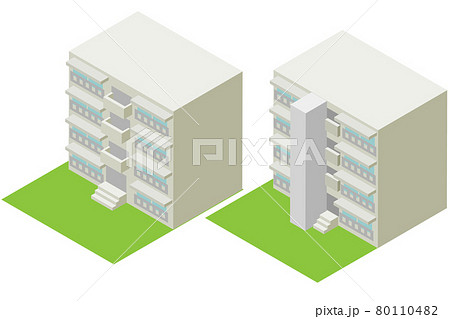 アイソメトリックな中層階の建物のエレベーター設置 アイソメトリックな中層階の建物のエレベーター設置 80110482