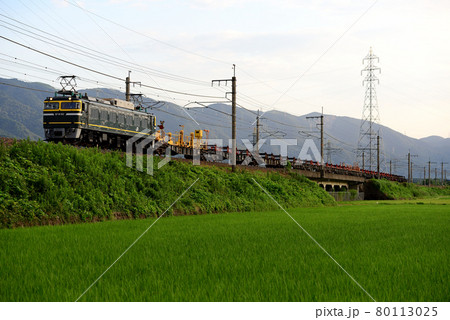 湖西線を走るEF81113ロングレール輸送列車 80113025