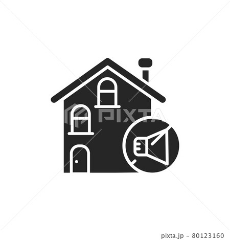 Soundproof house color line icon. Pictogram for web page, mobile app, promo. Soundproof house color line icon. Pictogram for web page, mobile app, promo. 80123160