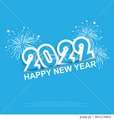 Happy new year 2022 Vector illustration of fireworks. 80123862