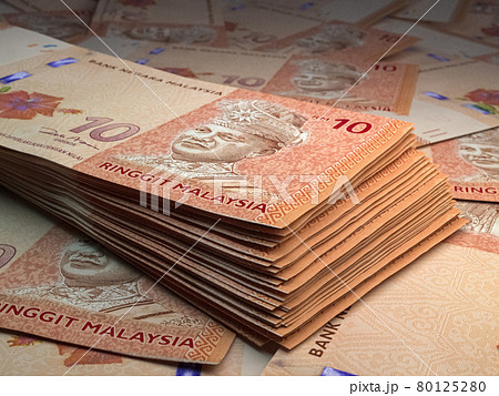 Malaysian money. Malaysian ringgit banknotes. 10 MYR ringgits bills. Malaysian money. Malaysian ringgit banknotes. 10 MYR ringgits bills. 80125280