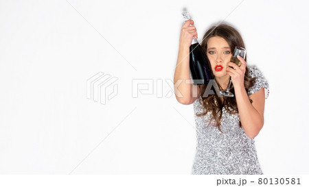 birthday party drunk woman festive event holiday birthday party drunk woman festive event holiday 80130581