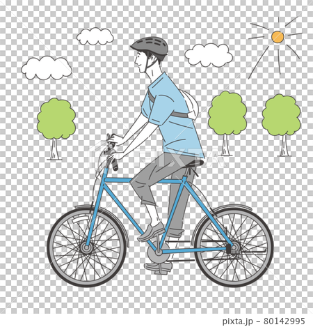 A man riding a bicycle A man riding a bicycle 80142995