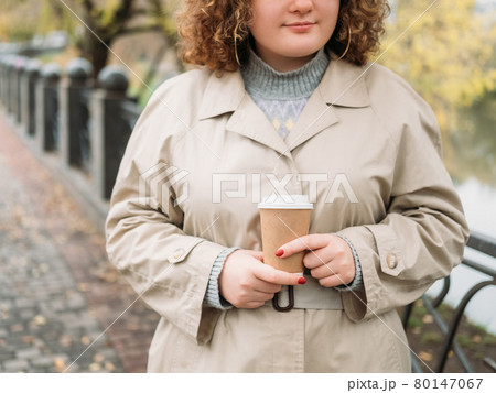 outdoors leisure coffee to go woman autumn street outdoors leisure coffee to go woman autumn street 80147067