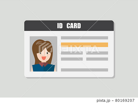 ID Card With Female Photo Vector Illustration 80169207