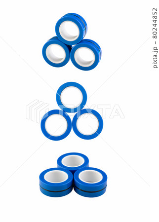 Spinner blue, magnetic rings, toy for kids 8 + 80244852