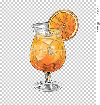 純喫茶のオレンジジュースのイラスト素材