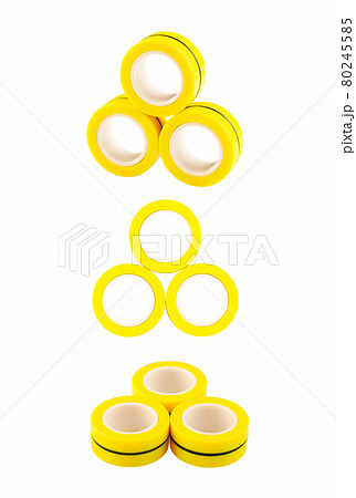 Spinner yellow, magnetic rings, toy for children 8 + 80245585