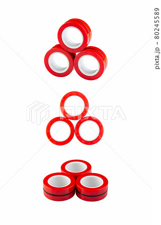 Spinner red, magnetic rings, toy for children 8 + 80245589