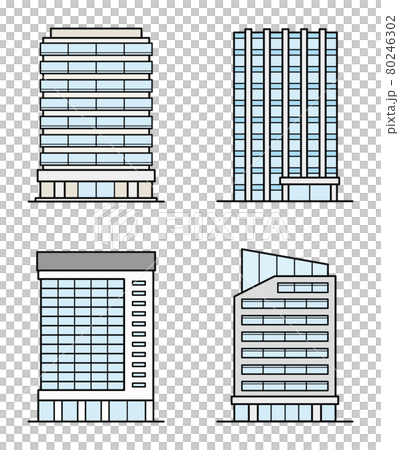 Office building 4 types set Office building 4 types set 80246302