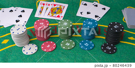 Chips for casino or pile of gambling tokens. Volumetric heap of money or cash for games like poker, card and blackjack, roulette. Betting club and gamble 80246439
