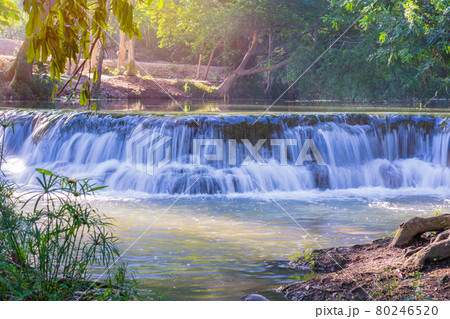Waterfall in rain forest at Chet Sao Noi waterfall National Park Waterfall in rain forest at Chet Sao Noi waterfall National Park 80246520