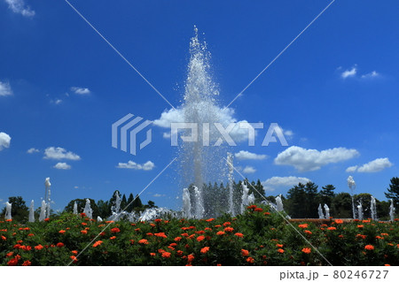 青空と噴水 青空と噴水 80246727