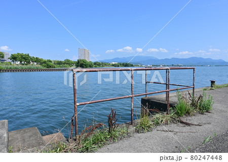 琵琶湖・長浜港と米川付近 80247448