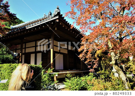 常寂光寺の紅葉 80249333