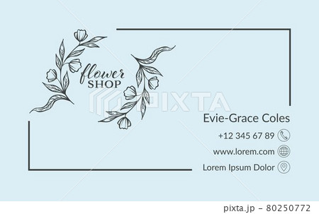 Flower shop business card design with contact 80250772