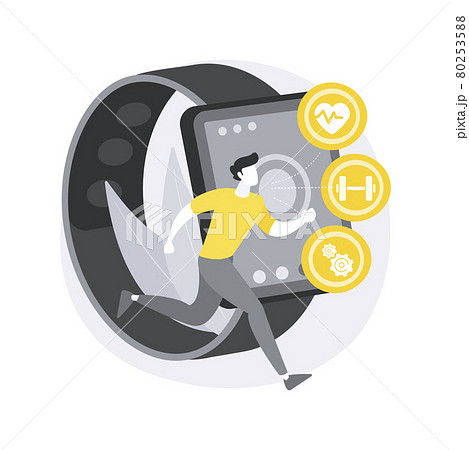 Healthcare trackers wearables and sensors abstract concept vector illustration. 80253588