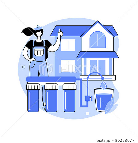 Water filtering system abstract concept vector illustration. Water filtering system abstract concept vector illustration. 80253677
