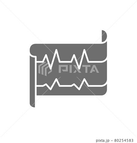 Heartbeat, ECG, electrocardiogram grey icon. Isolated on white background 80254583